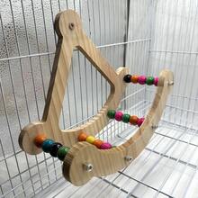 Wooden Pirate Ship Swing Bird Toy, Interactive Parrot Rocking Swing Toy - Multicolor - View 3