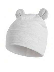 1pc Cute Bear Ear Baby Beanie Hat, Solid Color Double Layer Soft Infant Brimless Cap, Suitable For Spring, Summer, Autumn, 4-15 Months Newborn Baby Boys And Girls Head Protection - Multicolor - View 7
