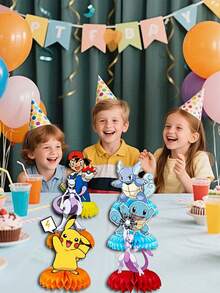 pokemon Pok é Mon Birthday Party Supplies Set - Children's Theme Celebration Table Decorations, Center Decorations - Multicolor - View 4
