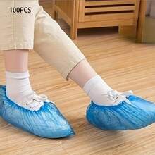 100pcs Disposable Shoe Covers, Hygienic Travel Hotel Slippers - Blue - View 9