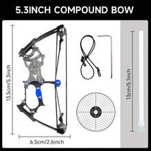 5.3" Mini Compound Bow For Desk Archery Fun - Ultra Lightweight "Phantom" Toy Bow, Perfect For Indoor Games & Outdoor Adventures