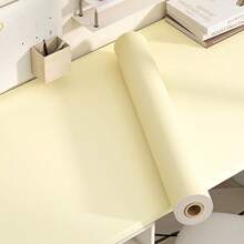 1 Roll 40cm Wide Waterproof Peel And Stick Wallpaper, Removable Vinyl Decorative Backsplash Sticker For Kitchen, Cabinets, Countertops, Furniture, Bedroom, Living Room, Desk, Closet - Light Beige - View 7