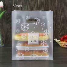 100pcs/50pcs/10pcs Snowflake Printed Party Gift Bags, Daisy Packaging Bags, Suitable For Cakes, Snacks, Gifts, Birthday Favors - Multicolor - View 18