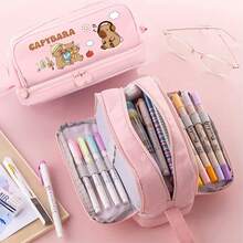 4 Pack Capybara-Themed Ballpoint Pens Set With Capybara-Shaped Clip & Capybara Ink - Cute Capybara Characters (Pink, Beige, Brown) - School Supplies, Office Stationery, Gift Plastic Pens,Back To School Supplie Essentials Office Supplies Valentine's Day Gifts