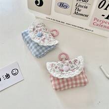 Sweet And Earphone Storage Bag Lace Earphone Suitable Wireless Earphone Protective Universal Lanyard Style - 粉色 - 查看 3