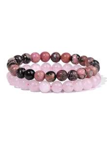 6mm Natural Stone Bracelet Set, Includes Rose Quartz & Tiger Eye Beads, Elastic Stretch Bracelets, Popular European & American Cross-Border Jewelry - Bracelet - View 42