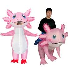 Axolotl Luxury Halloween Inflatable Costume, Pink Standing And Riding Salamander Inflatable Set, Adult Men's And Women's Role-Playing Party Costume - Multicolor - View 2