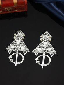 1件波西米亚风格首饰配件，DIY手工雕刻几何吊坠 - 彩色 - 查看 7