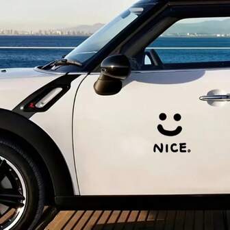 1pc Personalized Creative Smile Nice Design Sticker, Waterproof Vinyl Decal Suitable For Car, Motorcycle, Truck, Window, Bumper
