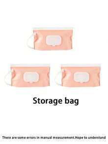 3pcs/1pc - 24cm Baby Wet Wipes Storage Box, Refillable Wet Wipes Container, Portable Baby Wet Wipes Box, Waterproof Baby Wet Wipes Dispenser, Travel Baby Wet Wipes Case, Ideal For Stroller, Reusable Storage Bag (Pink)