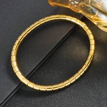 1pc Elegant 18K Gold Plated Square Bangle Bracelet, Fashionable & Versatile Jewelry For Women