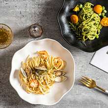 Black Matt Glazed Ceramic Dinnerware Wholesale, High-End Creative Rim Salad Plate, Western Dinner Plate - Black - View 9