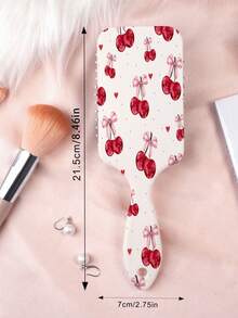 1pc Y2K Aesthetic Series Air Cushion Comb, Featuring Unique Y2K Style Elements Such As Cherry, Butterfly, Heart, Lip Print, Bow, Flower, Candy Patterns, Designed Delicately, Straight Hair Brush, Made Of PC+TPU Material. - Multicolor - View 5