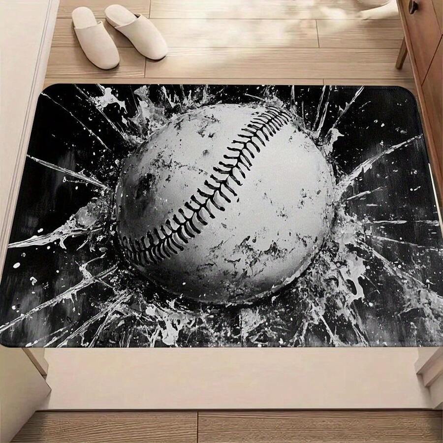 1pc 2D Flat Modern Style Rug Carpet Doormat, A Black And White  Painting In The Styl, For Bedroom Living Room Home Kitchen Decor Indoor Holiday Decoration, Autumn And Summer Decoration, Halloween Thanksgiving Day Christmas - Multicolor - View 1