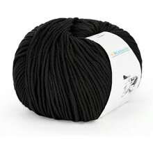 Cotton Yarn For Crocheting-55% Cotton 45% Acrylic-Super Soft Milk Cotton Yarn-Great Crochet And Knitting Starter Kit For Colorful Craft-1pack(Black) - 黑色 - 查看 1