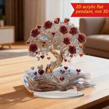Decoração de Mesa Plana de Flor Acrílica, Presente de Casamento do Dia dos Namorados - Multicolorido - Visão 9