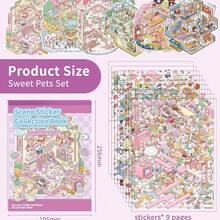 17张巨型贴纸书，DIY房屋贴纸，包含6个场景、9种材料、2张参考图、3D微缩房屋贴纸、剪贴簿贴纸、风景贴纸、手册贴纸，可重复使用，多种尺寸可选 - 彩色 - 查看 3