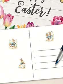 500张/卷 复活节兔子胡萝卜贴纸标签，复活节春季兔子图案标签贴纸，适用于笔记本电脑、水瓶、行李箱、电脑、手机等，复活节礼物装饰，复活节自粘贴纸，适用于DIY礼物、烘焙包装，复活节快乐活动派对包装贴纸，信封贴纸标签，包装封口贴，复活节装饰，礼物包装用品，复活节礼物，派对小礼品 - 查看 10