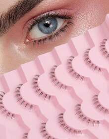 Bottom Lashes Natural Everyday Wispy Lashes Natural Look Flared Eyelashes False Lower Lashes Soft Fluffy Lashes False Eyelashes 7 Pairs B-1 - Màu A - Xem 1