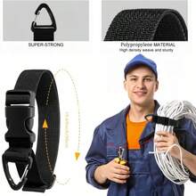 10 Heavy-Duty Adjustable Extension Cord Organizers With Triple-Axis Locking | Black Polypropylene Cable Management, Suitable For Workshop And Garage Organization, Tool Belts, Secure Cable Storage, Extension Cord Holders, Tool Organizers