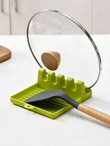 1pc Multifunctional Plastic Pot Lid Holder, Can Be Used As Ladle Rack, Utensil Rack, Pot Lid Rack, Spatula Rack, Kitchen Storage - Multicolor - View 6