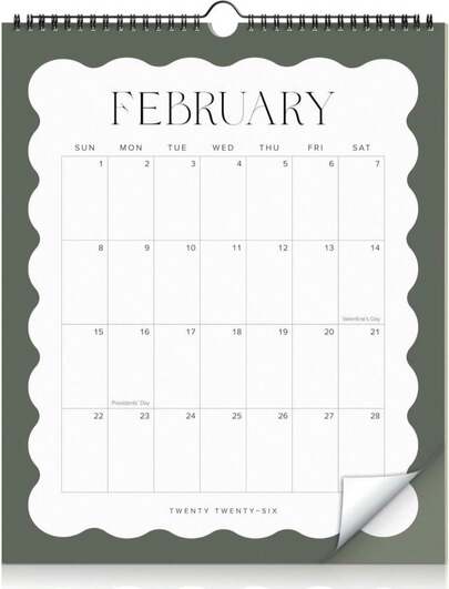 Aesthetic 2026 Wall Calendar - Runs Until December 2026 - The Perfect Modern Calendar Planner For Easy Organizing