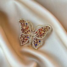 1pc Casual Zinc Alloy Butterfly Brooch, Suitable For Women To Wear Everyday In Spring, Summer, Autumn And Winter - Gold - View 5