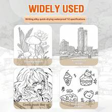 6/9/12支装多功能黑色细头勾线笔，超细笔尖套装，12种笔尖尺寸，非常适合精细绘画、素描和书写——是艺术家和业余爱好者的理想之选。 - 細筆尖繪畫筆 - 查看 10