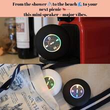 Portable Mini Waterproof Bluetooth Shower Speaker With LED Light, Suction Cup Wireless Speaker With Built-In Microphone, Loud Bass Tech Gift For Boyfriend, Perfect For Valentine's Day - màu đen - Xem 5