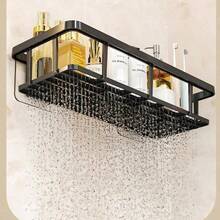 1-2件/套 - 壁挂式淋浴置物架，节省空间的收纳架，家居浴室装饰，浴室收纳，开学必备，无需钻孔安装，壁挂式收纳，带排水孔，大容量，承重力强，防水防锈，适合存放洗发水和其他浴室用品 - 黑色 - 查看 8