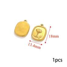 1/5pcs Stainless Steel Gold-Plated Rose Flower Pendants Earrings Charms For DIY Necklace Parts Craft Jewelry Making Supplies Bulk - Multicolor - View 12