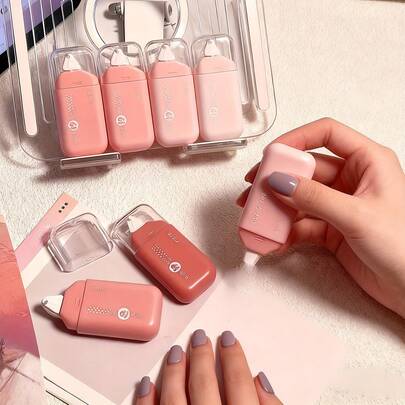 Set de 6 piezas (4 opciones de color) Adhesivo doble cara/cintas multiusos - Fuerte adhesión, tubos codificados por colores, adecuado para manualidades DIY, scrapbooking, suministros, aplicador de rodillo de bajo residuo, compatible con plástico/(1kg)