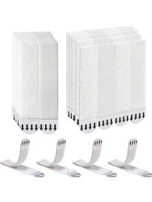 10 Pairs [20pcs] Nylon Hanging Strips, No Drill Picture Hooks, Photo Frame Wall Art Holders, Invisible Magic Tape Adhesive, Double-Sided Wall Mounts