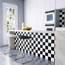 1 Roll Of Black And White Large-Grid Kitchen Wallpaper - Checkered Wallpaper. Waterproof, High-Temperature Flame Retardant, Easy To Clean, Removable Wallpaper For Kitchen Countertops, Stove Tops, Kitchen Cabinets, Tables, Wall And Countertop Decoration, Kitchen Decoration. DIY Home Decoration. Kitchen Wallpaper 15.7inx39.3/118.1/196.8in Self-Adhesive Removable Wallpaper - Black and White - View 14