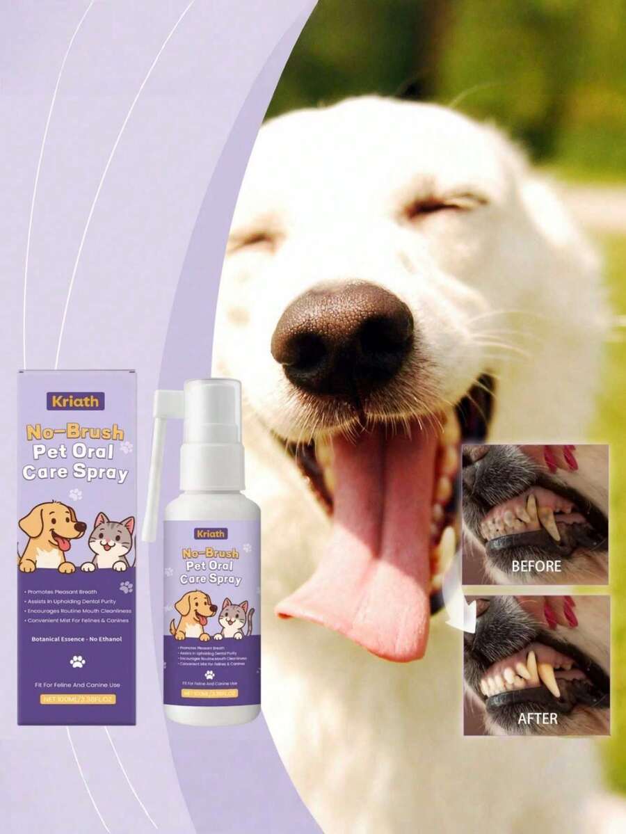 宠物牙齿喷雾，每日清新便捷宠物口腔护理，温和牙齿清洁喷雾 - 100ml - 查看 1