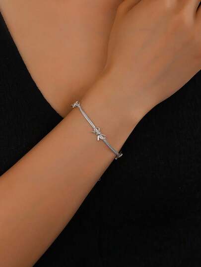 צמיד עצם נחש אופנתי מינימליסטי לנשים, עיצוב נישה אלגנטי, מתאים ללבוש יומיומי או מתנה