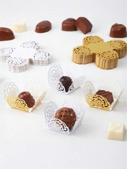 10/20pcs Candy Chocolate Lace Paper Packaging Box,Elegant Dessert Cup,Packaging Box For Mother's Day, Candy Box, Chocolate Packaging Box, Party Favors, Birthday Decor, Wedding Decoration, Party Supplies,Anniversary, Baking Tools, Home Kitchen Accessories,Gift For My Mother