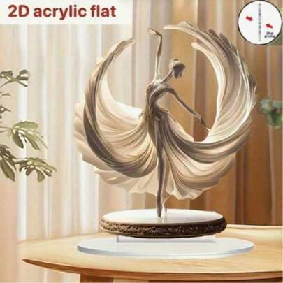 1pc 2D Acrylic Decorative Piece, Classic Crystal Ballet Dancer Sculpture, Elegant Dance Figurine, Tactile Gift, Multipurpose Home/Office Desk Decor, Suitable For Valentine's Day, 2D Flat Sculpture, Office Decoration, Elegant Sculpture, Art Display, High-Quality Acrylic, Flat Sculpture, Decorative Plaque, Shopping Gift, Home Decor