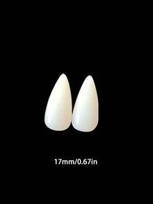 1 Pair Resin Fangs, Suitable For Cosplay Props, Vampire Teeth, Zombie Teeth, Tiger Teeth, Christmas Costume Accessories - Multicolor - View 6