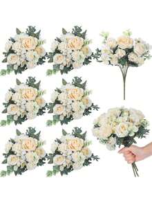 1/3PCS 11.8inch Artificial Peony, Rose Bouquet, Flower Bud, Hydrangea Bouquet, Valentine's Day Embroidered Ball, Various Flowers, Birthday Party, Party, Wedding Flower Basket, Bride Holding Flowers, Home Decoration, Restaurant, Bedroom, Windowsill, Vase Decoration, Valentine's Day And New Year Decoration, Outdoor Garden, Back To School Season, Rama Decoration