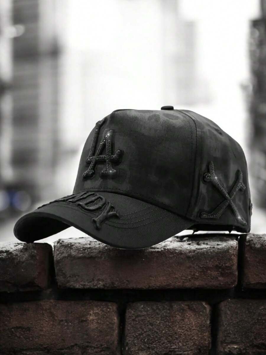 Gorra Dandy Hats Halloween Deathrow negro ajustable liso tres estrellas gorra moderna diseño sobrio ajustable para hombres y mujeres accesorios urbanos estilo casual moda contemporánea - Negro - Ver 1