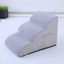 Small/Medium Dog Pet Stairs - Non-Slip Removable Steps, Thick Memory Foam Gradual Slope Ladder, Protects Spine & Joints - Grey - View 12