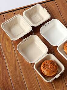 Disposable Pulp Food Containers - For Rice Cake, Burger & Pastry, Takeout Bento Boxes - Multicolor - View 7