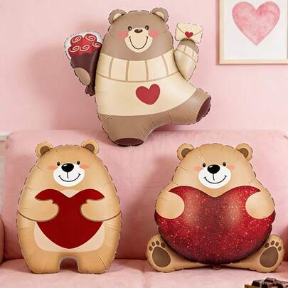 Balloon Cartoon Standing Bear Valentine's Day Wedding Decoration Decoration Aluminum Film Balloon Wedding Engagement Party Part Anniversary