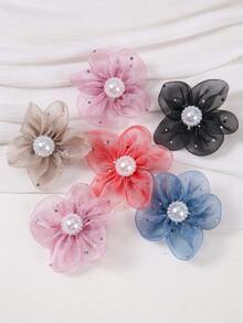 10 Stücke/Set Mädchen Mehrfarbige Perlen Mesh Blumen Haarspangen, Kleinkind Seitenpony Clips, einfache Pony Clips, süß & vielseitig, schonende Haarzubehör, geeignet für den täglichen Gebrauch und Schulanfang