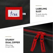 Wide Christmas Tree Storage Bag - Maximum Accessibility - Fits 9 Ft Trees - 600D Oxford Fabric Christmas Tree Bag For Storage Box For Xmas - Strong, Durable Straps & Handles - Card Slot -Black - Black - View 8