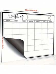 6pcs Magnetic Dry Erase Boards, Refrigerator Monthly Calendar Planner Blackboard - Kitchen Office Home Planning Whiteboard - Black [Pen and Eraser Colors Are Random] - View 8