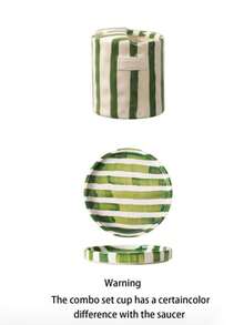 1pc Ins Style Black Striped Grip Mug, Cute Girly High-Quality Romantic Water/Milk/Latte Cup For Women - Black - View 11