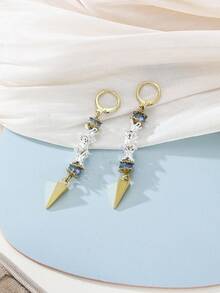 زوج من أقراط قلادة مخروطية الشكل مزينة بتصميم عظام الثعبان المقلدة للنساء والجنسين، تصميم هيب هوب بانك للارتداء اليومي وهدايا الحفلات - الأقراط - مشاهدة 7