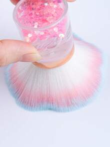 Professional Nail Dust Brush With Mushroom Rose Head & Sequins Handle - Ultra-Soft Powder Rose Design For Acrylic Cleaning And Detail Makeup Removal, Essential 2-In-1 Tool For Salon & DIY Manicure - Multicolor - View 6